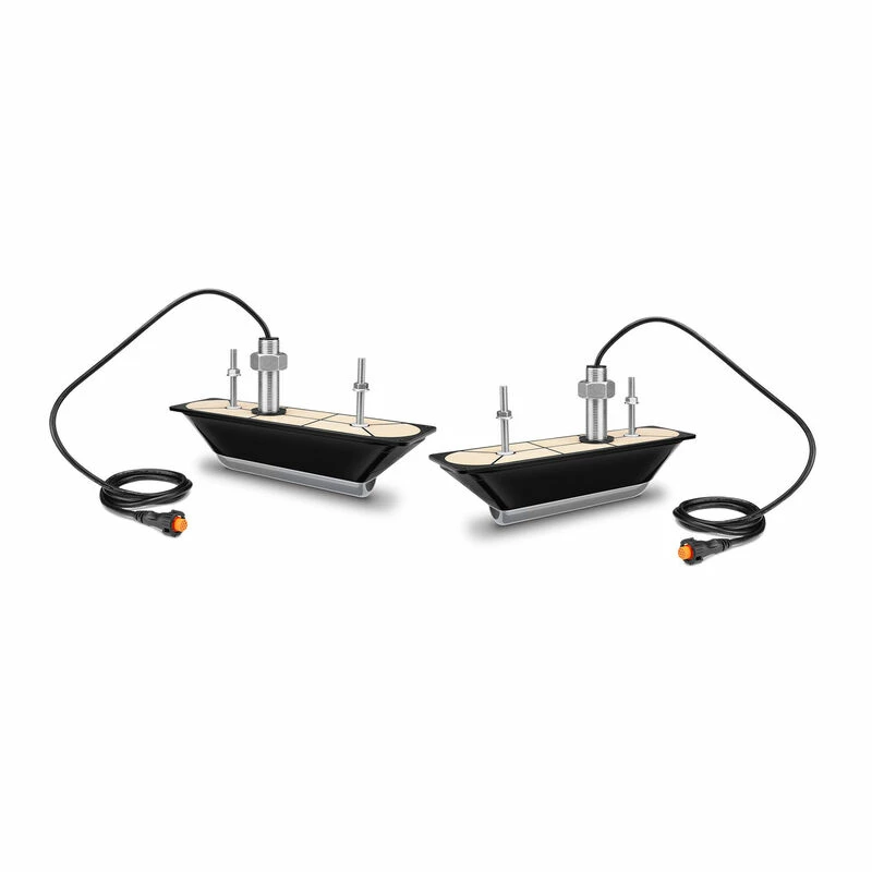 New 😉 GARMIN Transducers GT30-THP Thru-Hull CHIRP ClearVu And SideVu Transducer Pair ❤️